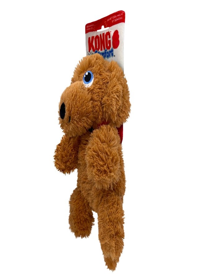 KONG Comfort Pups Goldie Dog Toy, Super Soft Plush Fur & Floppy Body for Snuggling, Squeaker & Crinkly Ears for Engaging Play, Ideal for Cuddling, Fetching, Shaking, Thrashing, Reduces Boredom, Medium - Image 2